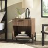 Modern Fluted-Drawer Nightstand with Open Cubby ‚Äì Mocha