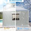 12'x12' Gazebo Cover for Hardtop Gazebos, Outdoor Universal Winter Gazebo Cover with Sidewalls and Mesh Windows