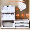 4 Packs Plastic Storage Box Closet Organizer Foldable Storage Bin Stackable Drawer with Slide Rail Push-Pull Storage Basket for Living Room Bedroom Wa