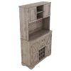 Coffee Bar Cabinet Kitchen Cabinet with Storage, Farmhouse Wine Cabinet with Drawers shelves and cabinets