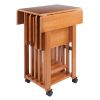 Sophia 5-Pc Snack Table Set; Drop Leaf Top; Teak