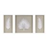 Framed Rice Paper Palm Leaves 3-piece Shadowbox Wall Decor Set