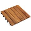 Decking Tiles Vertical Pattern 11.8"x11.8" Acacia Set of 20