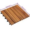 Decking Tiles Vertical Pattern 11.8"x11.8" Acacia Set of 20