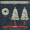 Pre-lit Xmas Tree Artificial Christmas 4-Piece Set,Garland, Wreath and Set of 2 Entrance Trees X-mas with LED Lights, Christmas Tree