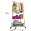 Clothes Rack Small Metal Garment Rack with Shelves for bedroom Rolling clothing rack for Hanging Clothes on Wheels for Hanging Clothes