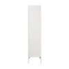 Tall Narrow Tower Freestanding Cabinet with 2 Shutter Doors 5 Tier Shelves for Bathroom, Kitchen ,Living Room ,Storage Cabinet,White