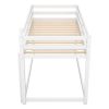 Floor Bunk Bed with Ladder , White