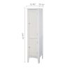 Tall Narrow Tower Freestanding Cabinet with 2 Shutter Doors 5 Tier Shelves for Bathroom, Kitchen ,Living Room ,Storage Cabinet,White