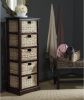 SAFAVIEH Home Collection Vedette Distressed White 5-Drawer Wicker Basket Storage Tower (Fully Assembled)