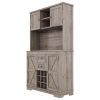 Coffee Bar Cabinet Kitchen Cabinet with Storage, Farmhouse Wine Cabinet with Drawers shelves and cabinets