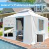 12'x12' Gazebo Cover for Hardtop Gazebos, Outdoor Universal Winter Gazebo Cover with Sidewalls and Mesh Windows