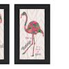 Trendy Decor 4U "Flamingo's - A matrix colors!" Framed Wall Art for Living Room, Wall Art Print for Home Decor, Bedroom Wall Art by Cindy Jacobs