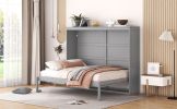 Full Size Murphy Bed Wall Bed,Gray