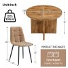 5 Piece Round Dining Table Set, Modern Round Table and 4 Upholstered Chairs for Dining Room, Kitchen Room, Living Room, Easy Assembly