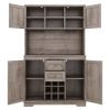 Coffee Bar Cabinet Kitchen Cabinet with Storage, Farmhouse Wine Cabinet with Drawers shelves and cabinets