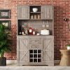 Coffee Bar Cabinet Kitchen Cabinet with Storage, Farmhouse Wine Cabinet with Drawers shelves and cabinets