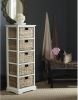 SAFAVIEH Home Collection Vedette Distressed White 5-Drawer Wicker Basket Storage Tower (Fully Assembled)