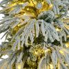 6FT Pre-Lit Spruce Snow Flocked Christmas Tree, Artificial Hinged Xmas Tree with 300 Multi-Color LED Lights, 8 Flashing Modes &790 Snow Branch Tips