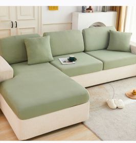 Ice Silk Elastic Sofa Hat Full Package Universal Set New Simple Modern Anti slip Sofa Cover Summer Cover (Color: Matcha Green, size: L)