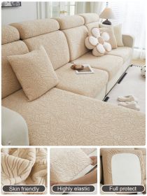 1 Pc Sofa Cover Universal Elastic Cover All Inclusive Sofa Cushion Lazy Cushion All Season Cushion Sofa Cover (Color: Khaki, size: Sofa head cover)