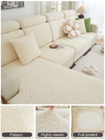 1 Pc Sofa Cover, All Inclusive, All Season Universal Seat Cushion, Anti Cat Scratch Sofa Cover (Color: Beige, size: 2-person seat)