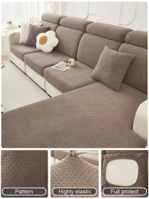 1 pc Sofa cover new simple modern universal all inclusive elastic anti slip thick sofa cushion all year round universal (Color: Brown, size: L-shaped sofa)