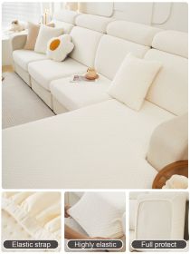 1 pc Sofa cover new simple modern universal all inclusive elastic anti slip thick sofa cushion all year round universal (Color: Beige, size: 3-seater seat)