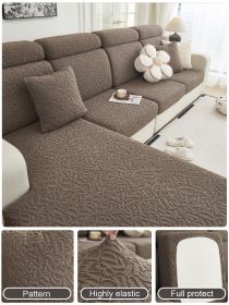 1 Pc Sofa Cover, All Inclusive, All Season Universal Seat Cushion, Anti Cat Scratch Sofa Cover (Color: Brown, size: 4-person seat)