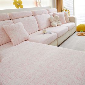 1 PC Anti Cat Scratch Chenille Sofa Cover All Inclusive Universal Set All Season Universal Anti Slip Lazy Sofa Hat (Color: Pink, size: Pillow cover)