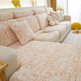 1 PC Anti Cat Scratch Chenille Sofa Cover All Inclusive Universal Set All Season Universal Anti Slip Lazy Sofa Hat (Color: Orange, size: Single seat)