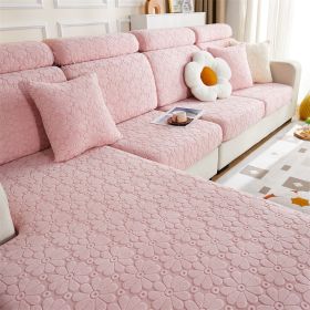 1 PC Sunflower Anti Slip Skirt Edge All Inclusive Sofa Hat Sofa Cover Universal Sofa Cover Anti Cat Backrest Towel (Color: Pink, size: L-shaped sofa)