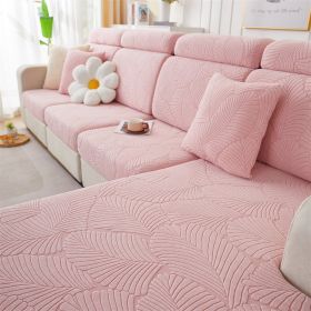 1 Pc Jacquard Velvet Elastic Sofa Cover, All Inclusive Universal Set, Anti Cat Scratch Hat, All Season Universal Anti Slip Seat Cushion (Color: Pink, size: 3-seater seat)