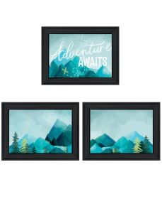 Trendy Decor 4U "Adventure Awaits, Don't Just Stand There!" Framed Wall Art for Living Room, Wall Art Print for Home Decor (Color: as Pic)