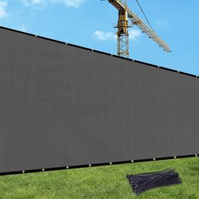 8' X 50' Fence Privacy Screen Heavy Duty 170 GSM Fencing Mesh Shade Net Cover for Wall Garden Back Yard Outdoor Home Decoration, Black (Color: Dark Grey)