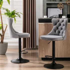 Furniture,Swivel Velvet Barstools Adjusatble Seat Height from 25-33 Inch,17.7 inch base (Color: as picture)