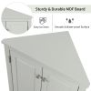 Triangle Bathroom Storage Cabinet with Adjustable Shelves, Freestanding Floor Cabinet for Home Kitchen