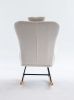 35.5 inch Rocking Chair, Soft Teddy Velvet Fabric Rocking Chair for Nursery