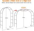 Black Garden Arch Arbors, Trellis for Climbing Plants Outdoor 6-8ft, Two Way Assemble Wedding Decoration Metal Arch