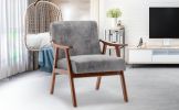 Mid-Century Modern Chair, Living Room Chair with Solid Wood Frame, Accent Chair Extra-Thick Backrest, Wingback Chair for Bedroom, Reading Room