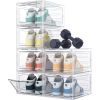 Shoe Storage, 6 Pack Organizer Clear Hard Plastic Shoe Box, Shoe Boxes Clear Plastic Stackable, Boxes with Lids