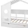 Wooden Twin Size House Bed with 2 Drawers,Kids Bed with Storage Shelf